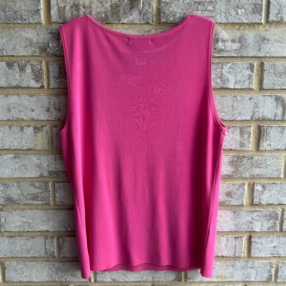 Sweaterworks Sleeveless Round Neck Tropical Embellished Tank Top Women's Size XL - Picture 2 of 7